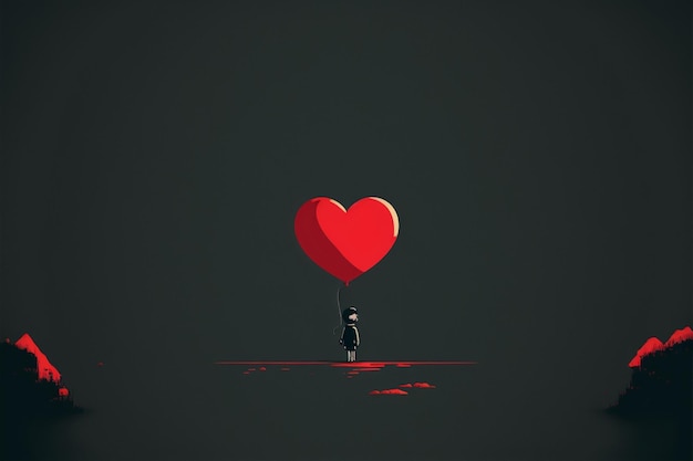 Illustration minimaliste de la saint-valentin Ai générative