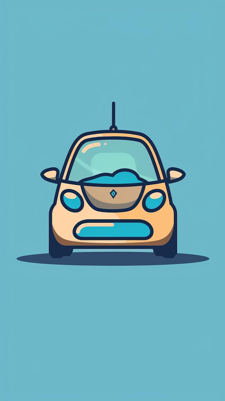 Photo illustration minimaliste d'une voiture intelligente