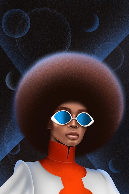 Photo illustration de mode de la belle femme afro-américaine