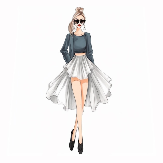 Illustration de mode femme bien habillée