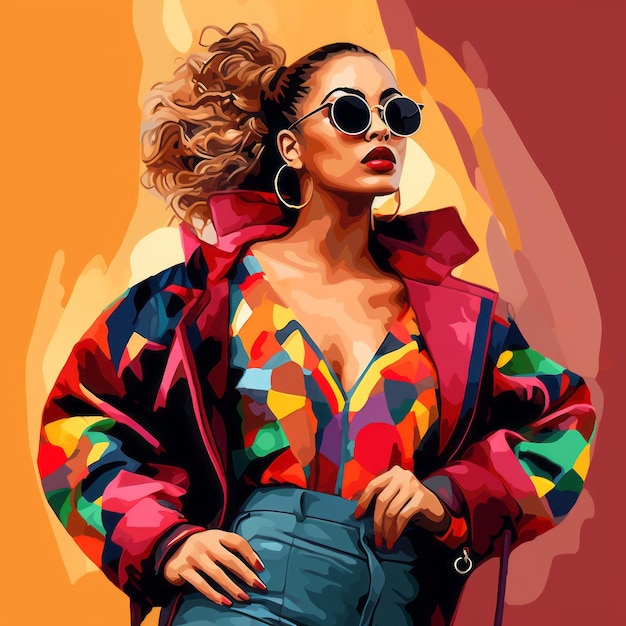 Illustration De Mode Veste Colorée Dans Un Style Hiphop