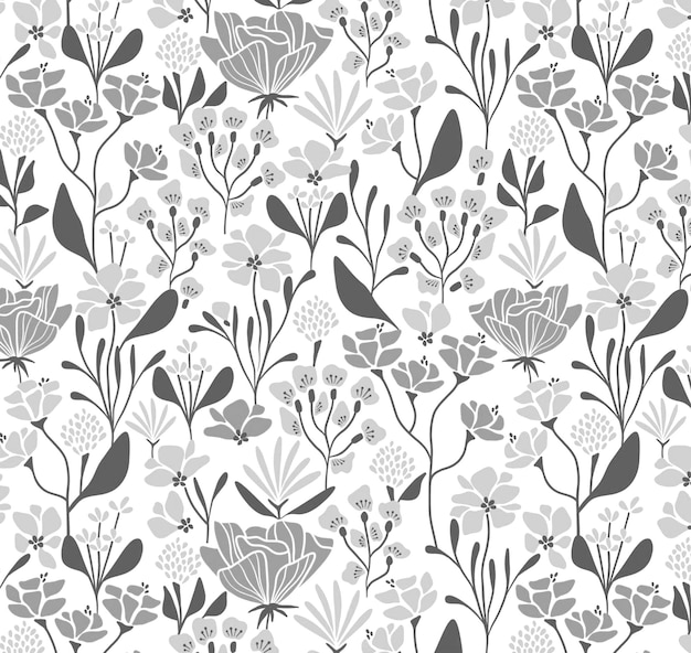 illustration de modèle de conception d'arrière-plan floral doodle sans couture