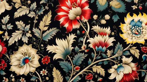 Illustration de modèle floral Esprit vibrant de coloré avec modèle de fleurs authentiques