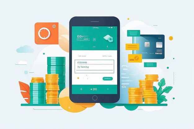 Une illustration moderne de la banque mobile