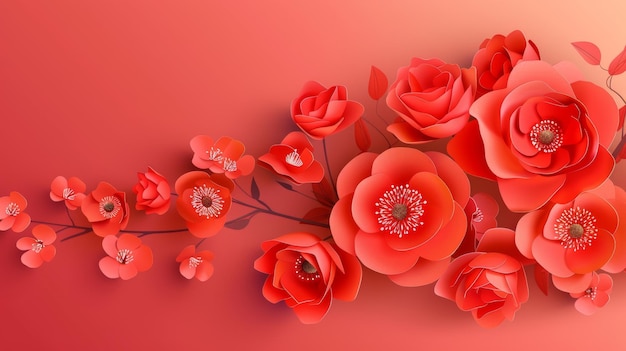 Illustration moderne de fleurs réalistes pour les ventes de printemps Utilisez-la dans les magazines en ligne et les dépliants de magasin