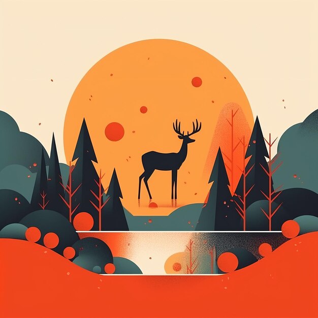 illustration moderne d'une nature minimale