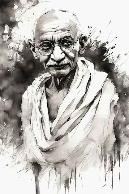 Illustration de Mohandas Karamchand Gandhi ou du Mahatma Gandhi