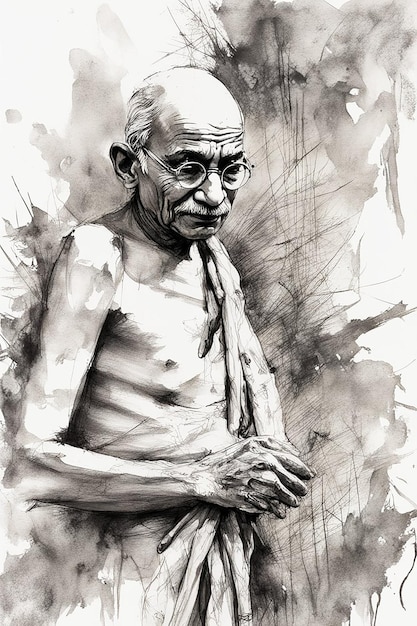 Illustration de Mohandas Karamchand Gandhi ou du Mahatma Gandhi