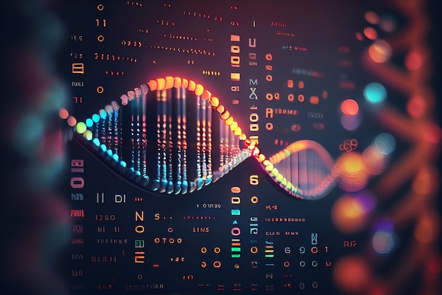 Illustration de la molécule d'adn ai générative