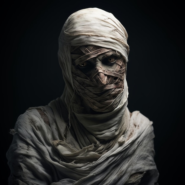 illustration de momie avec des bandages effrayant sale vieux réaliste