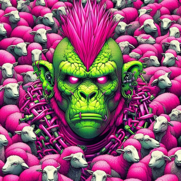 illustration de monstre joueur avatar gorille icône animal humanoïde singe illustration art du singe