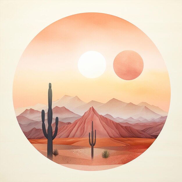 Illustration De La Montagne Au Coucher Du Soleil