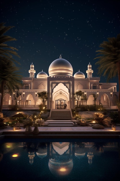 illustration de la mosquée HD 8K fond d'écran Image photographique