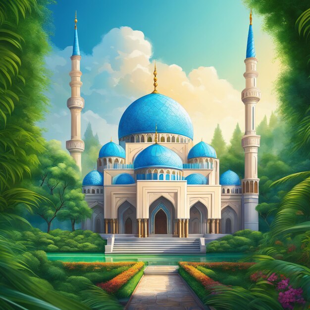 Illustration de la mosquée islamique photo