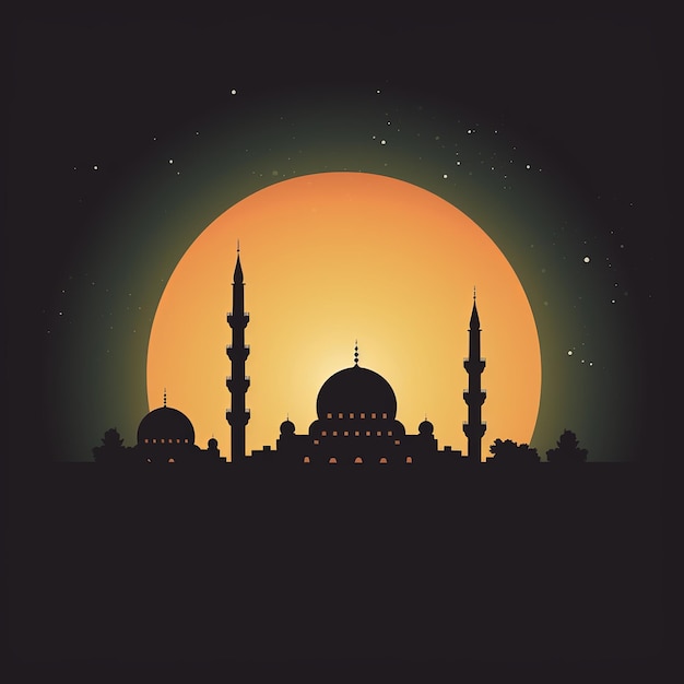 illustration de la mosquée silhouette illustration vectorielle symbole islamique