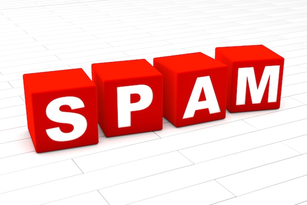 Illustration de mot de spam