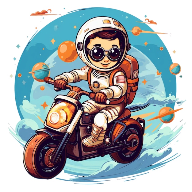 illustration de motard astronaute