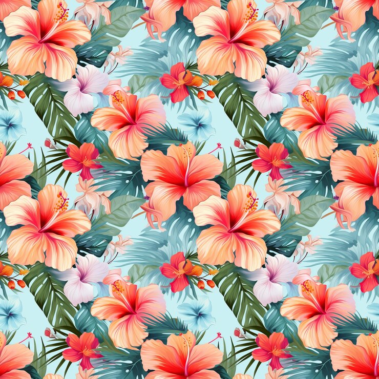 illustration d'un motif de fleurs tropicales motif répétitif sans couture