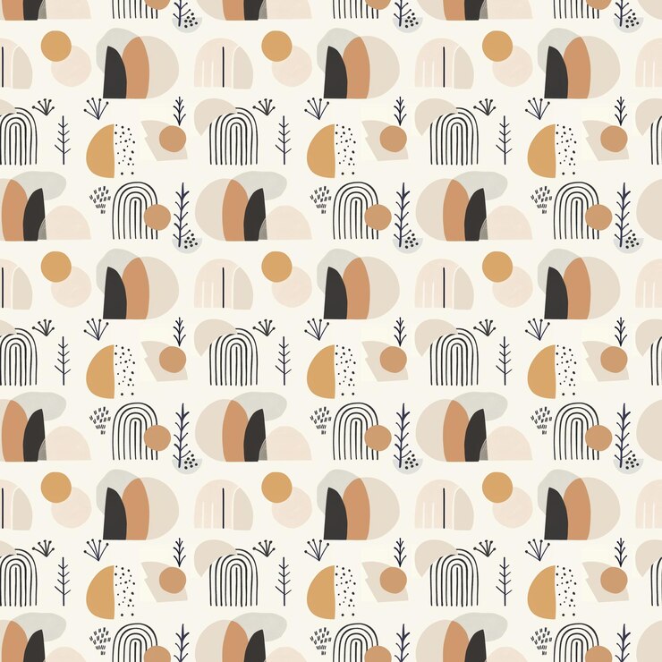 Photo illustration de motif d'inspiration scandinave minimale légère aérée crème et beige contemporaine