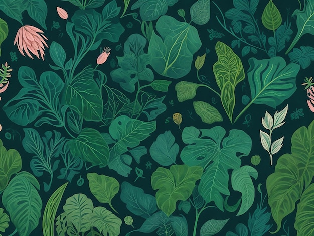 Illustration de motif de plante à feuilles