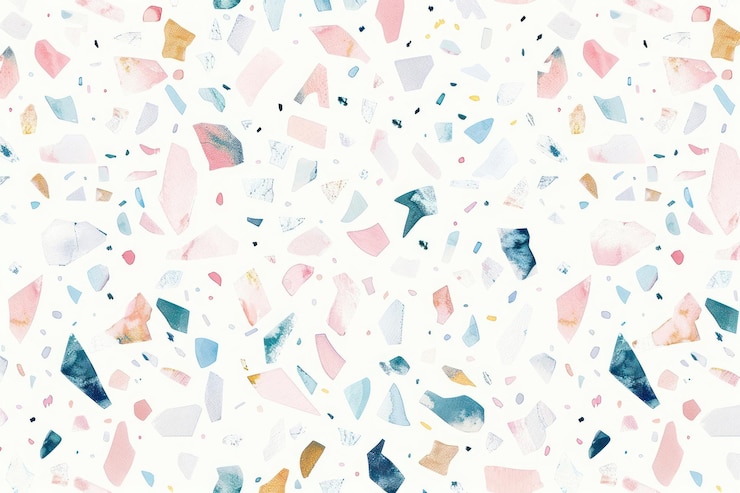 Photo illustration à motifs de terrazzo colorés