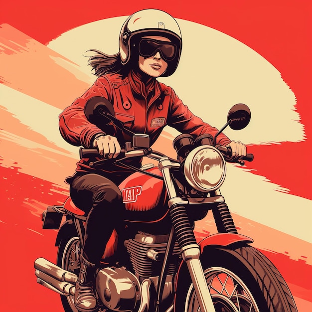 Illustration de moto rétro