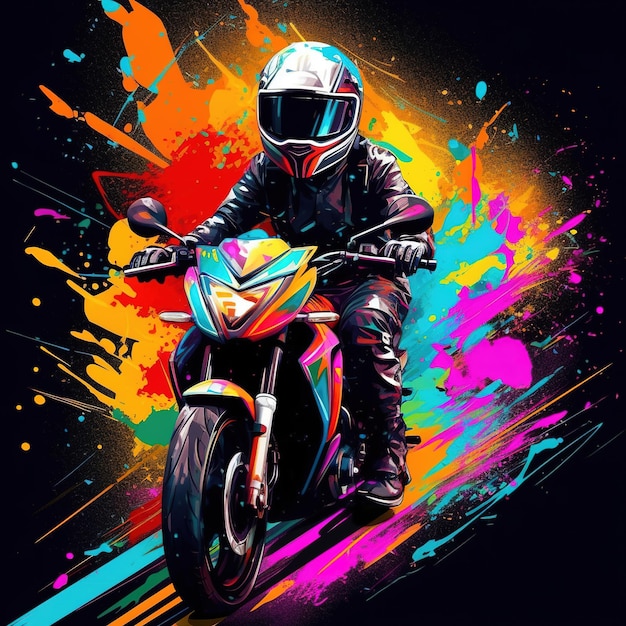 Illustration de moto rétro