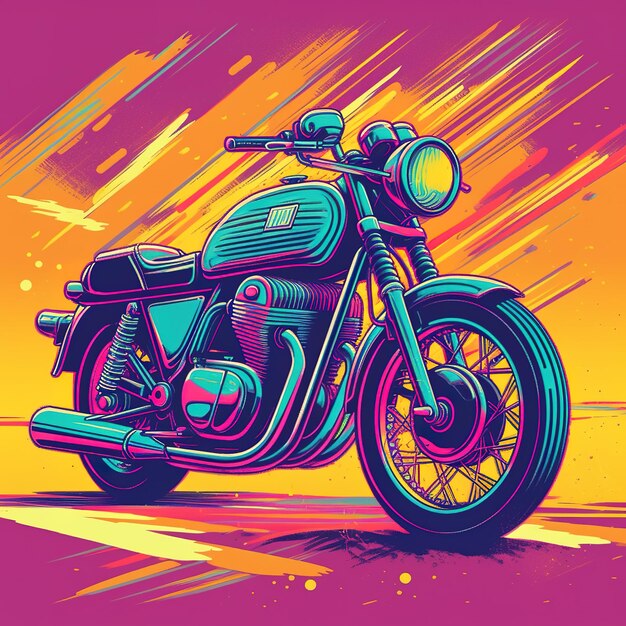 Illustration de moto rétro