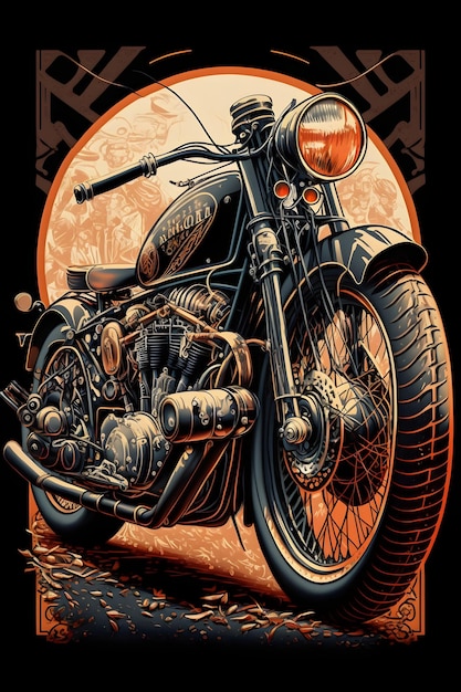 Illustration de moto vintage