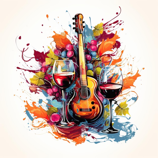 illustration de musique de vin