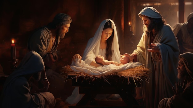 illustration de la naissance de Jésus dans un ultra stable