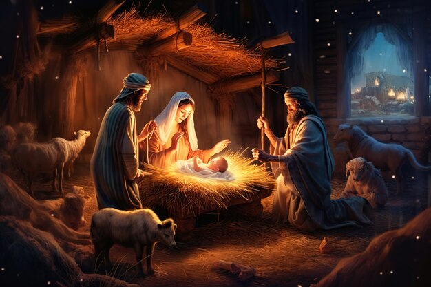 l'illustration de la naissance de Noël