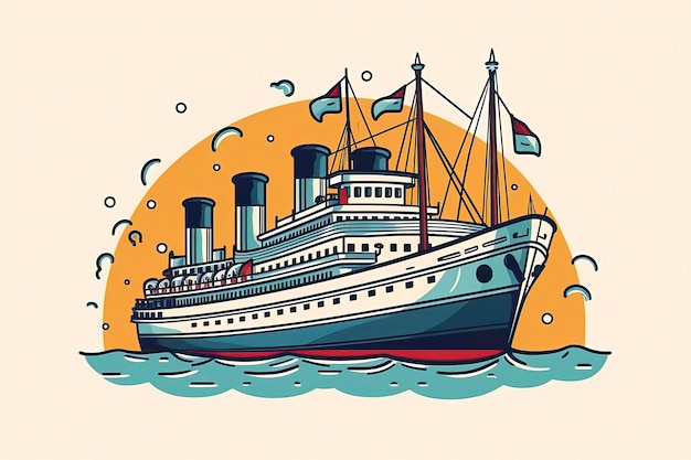 Illustration de navire Illustration de transport IA générative