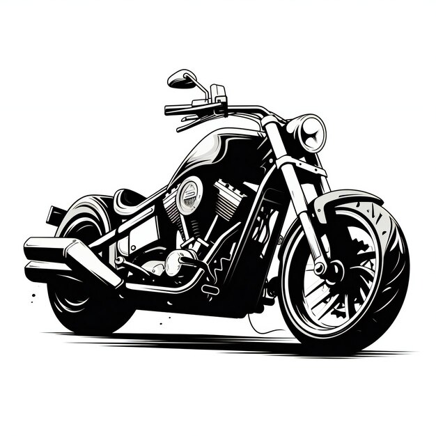 illustration en noir et blanc du motocycle