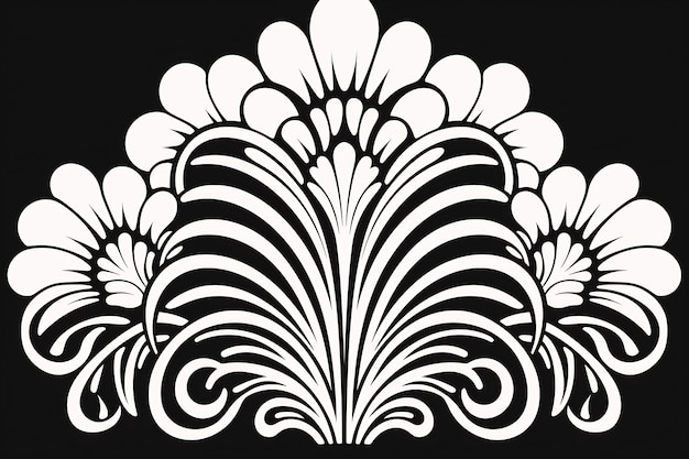 une illustration en noir et blanc d'un papillon avec un dessin au milieu.