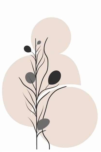 une illustration en noir et blanc d'une plante avec des feuilles génératives ai