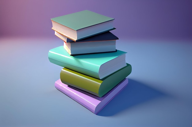 Illustration de nombreux livres Concept d'apprentissage de l'éducation AI