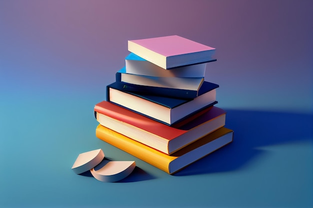 Illustration de nombreux livres Concept d'apprentissage de l'éducation AI