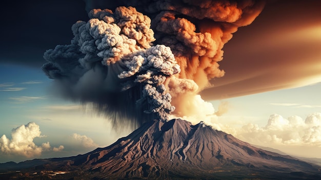 Photo illustration de nuage de cendres volcaniques de montagne islande plume explosion paysage nature eyjafjallajokull nuage de cendre volcanique 54