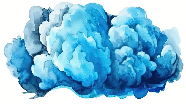 Illustration de nuages bleus avec fond dégradé aquarelle