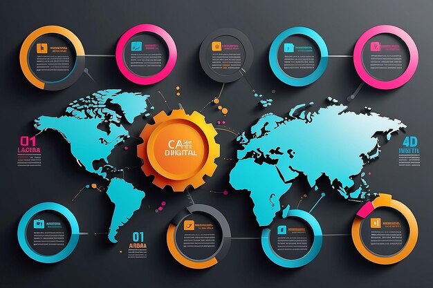 Photo illustration numérique 3d abstraite infographique l'illustration vectorielle peut être utilisée pour le diagramme de mise en page du flux de travail options numériques conception web