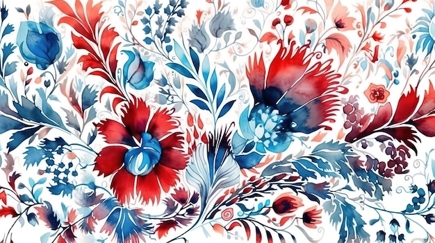 Illustration numérique abstrait motif floral Ai générative