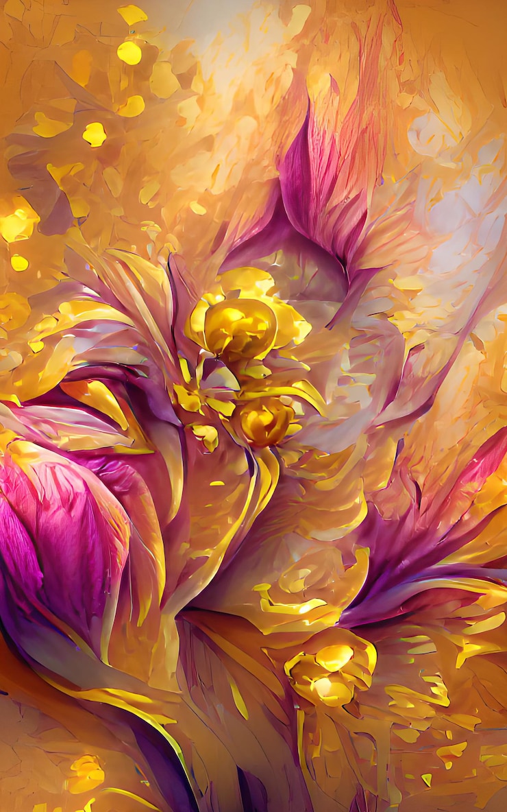 Illustration numérique arrière-plan abstrait texture florale