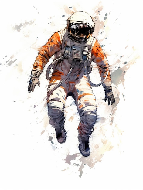 illustration numérique d'un astronaute qui saute