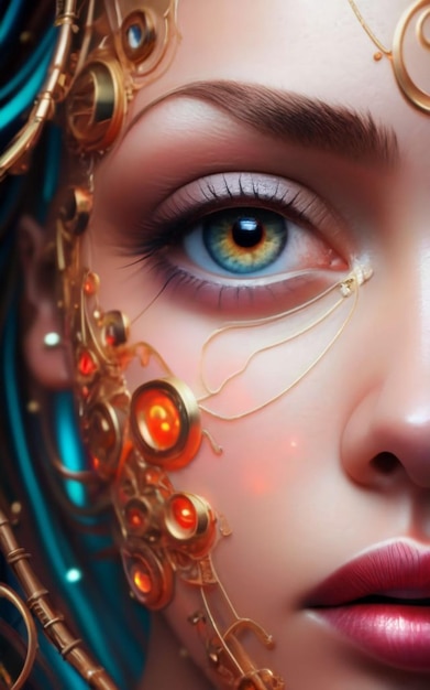 Une illustration numérique de la belle fille œil