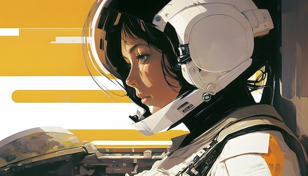 illustration numérique femme astronaute