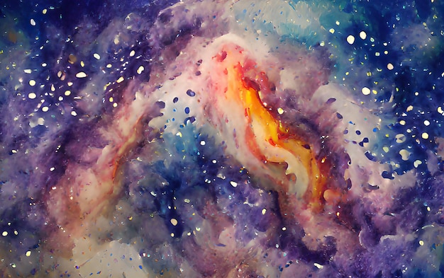 Illustration numérique fond de galaxie aquarelle abstraite