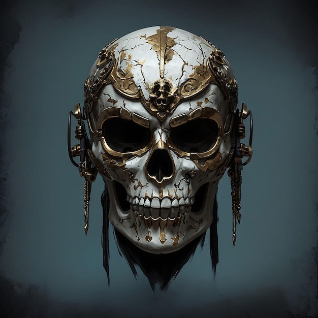 Illustration numérique de masque de crâne mort généré par Ai