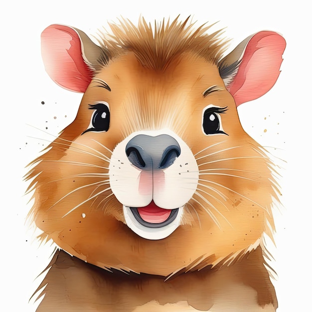 Photo illustration numérique d'un mignon capybara avec un fond capricieux