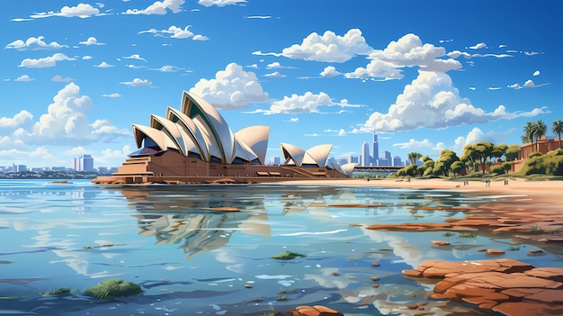 Illustration numérique de l'Opéra de Sydney Sydney Australie